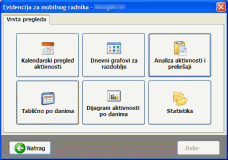 Tachograph - driver menu with direct access to key functions